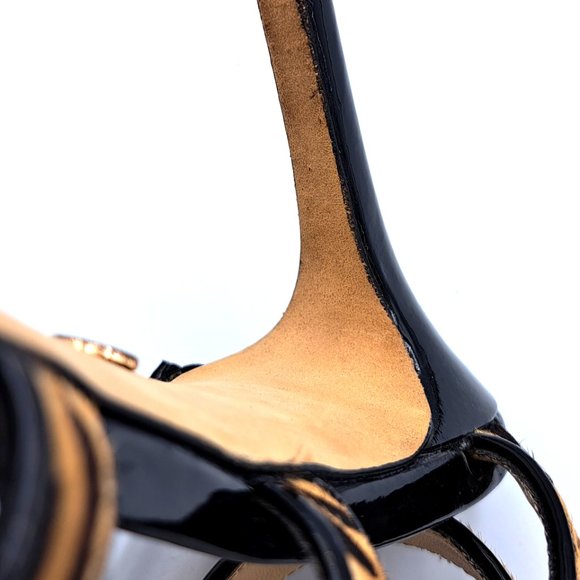 CHARLES DAVID Ina Slingback HEELS Size 7.5 LEATHER leopard pattern LOGO STUNNING - Picture 10 of 14